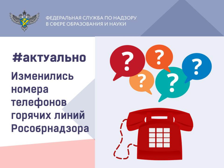 Изменились номера телефонов горячих линий Рособрнадзора.
